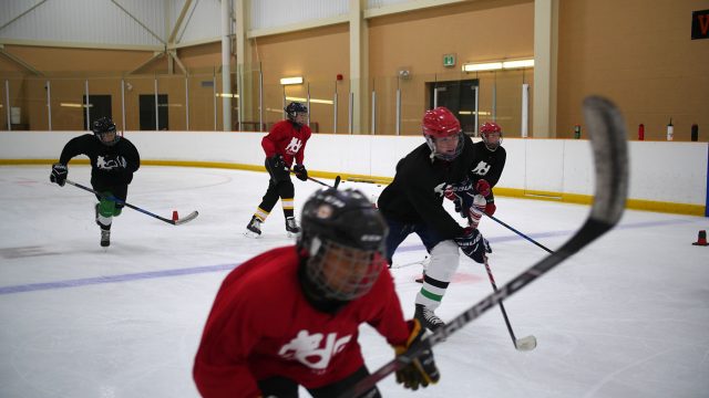 3 on 3 hockey players